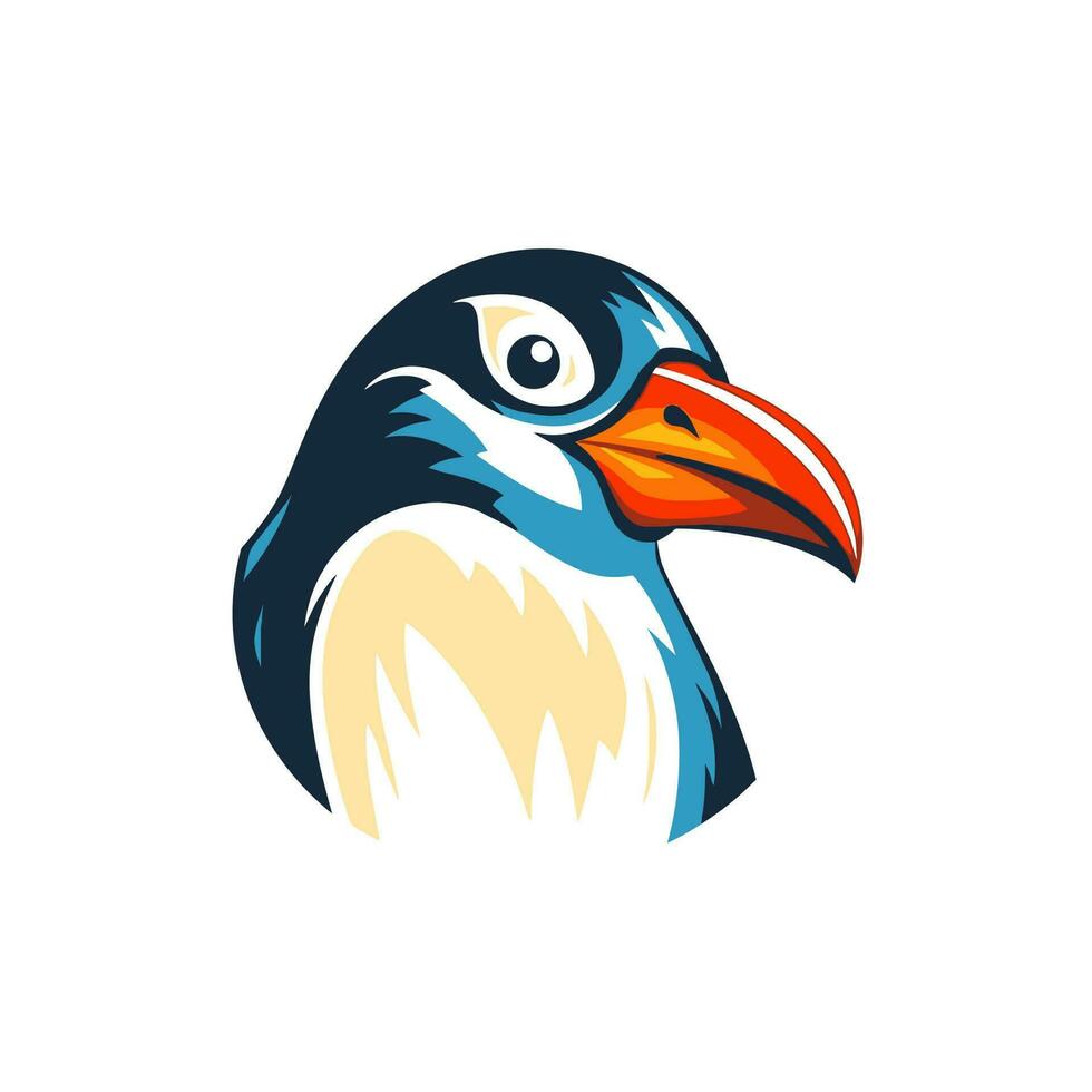 pingüino cabeza logo vector - pájaro marca símbolo