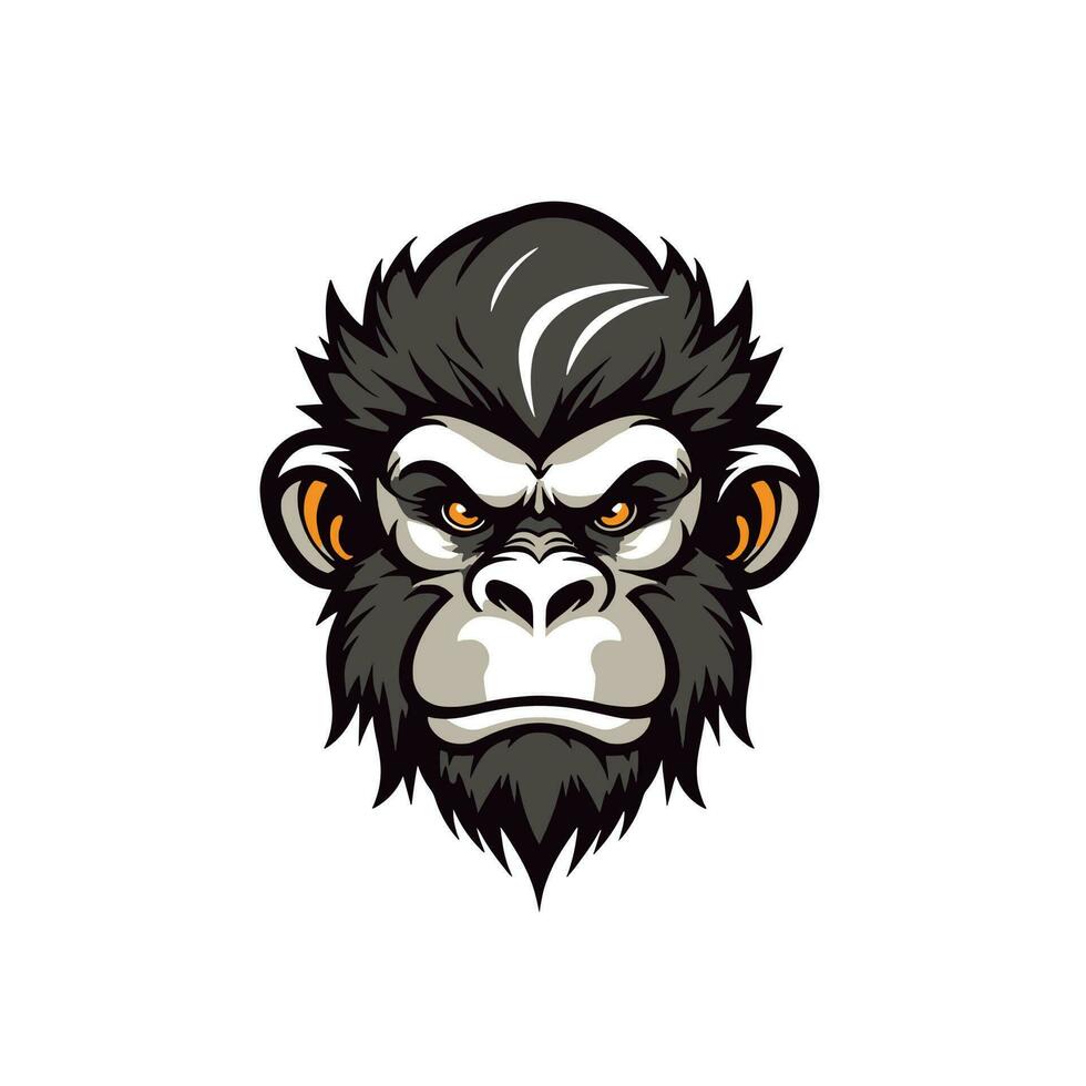 Monkey head logo vector - Gorilla Brand Symbol