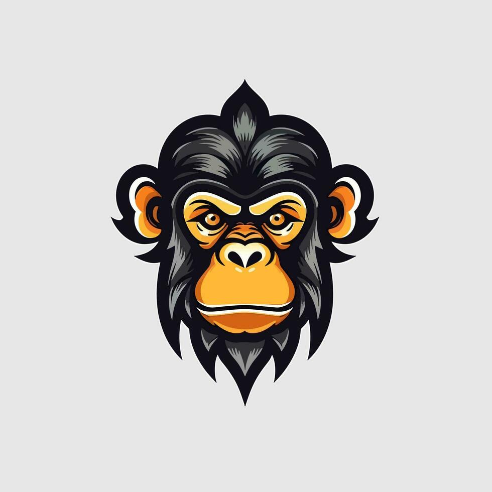 Monkey head logo vector - Gorilla Brand Symbol
