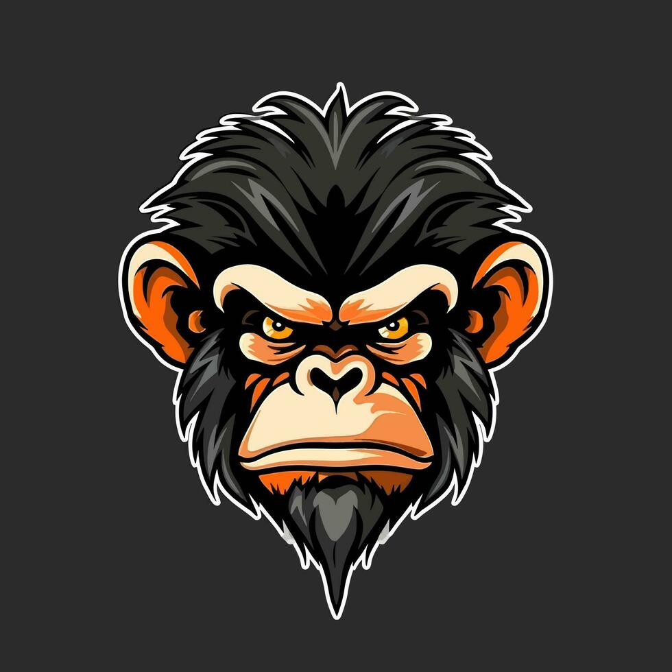 mono cabeza logo vector - gorila marca símbolo