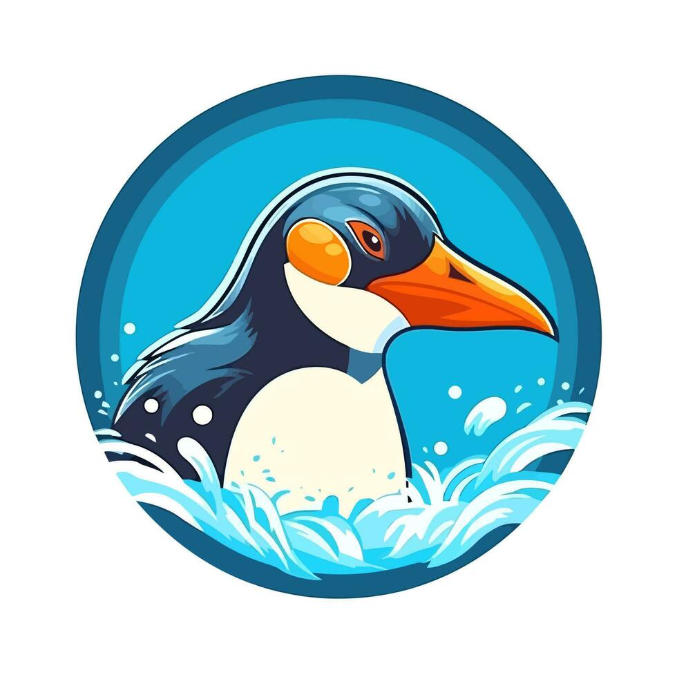 pingüino cabeza logo vector - pájaro marca símbolo