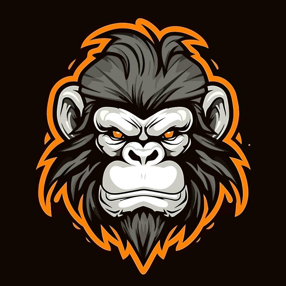 Monkey head logo vector - Gorilla Brand Symbol