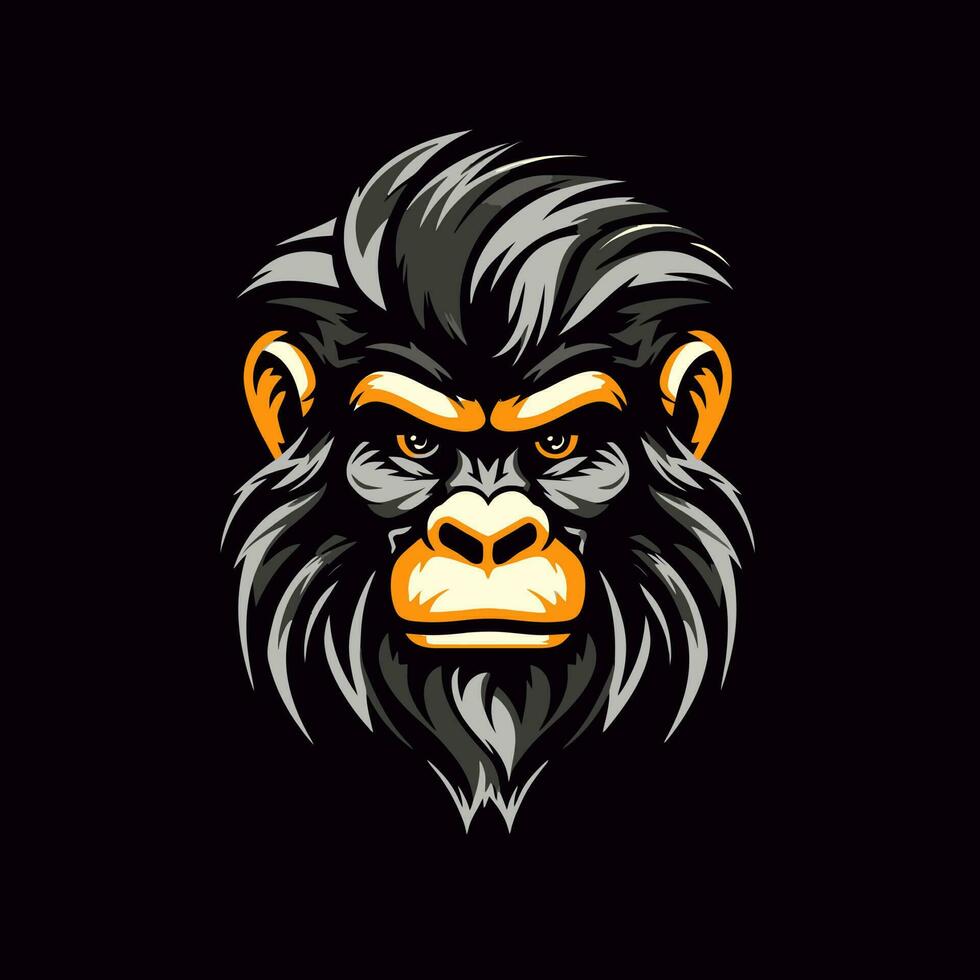 Monkey head logo vector - Gorilla Brand Symbol