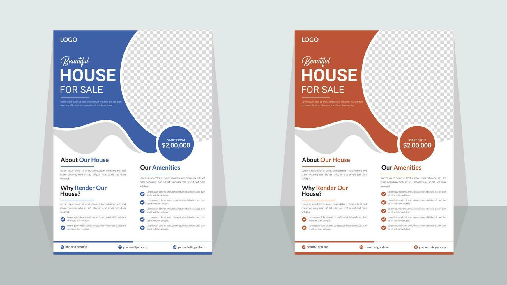 Real estate flyer design template vector