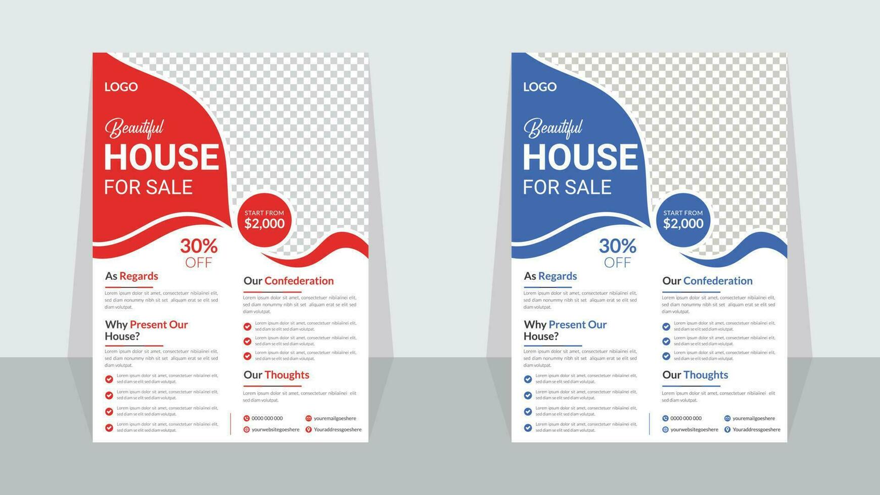 Real estate flyer design template vector