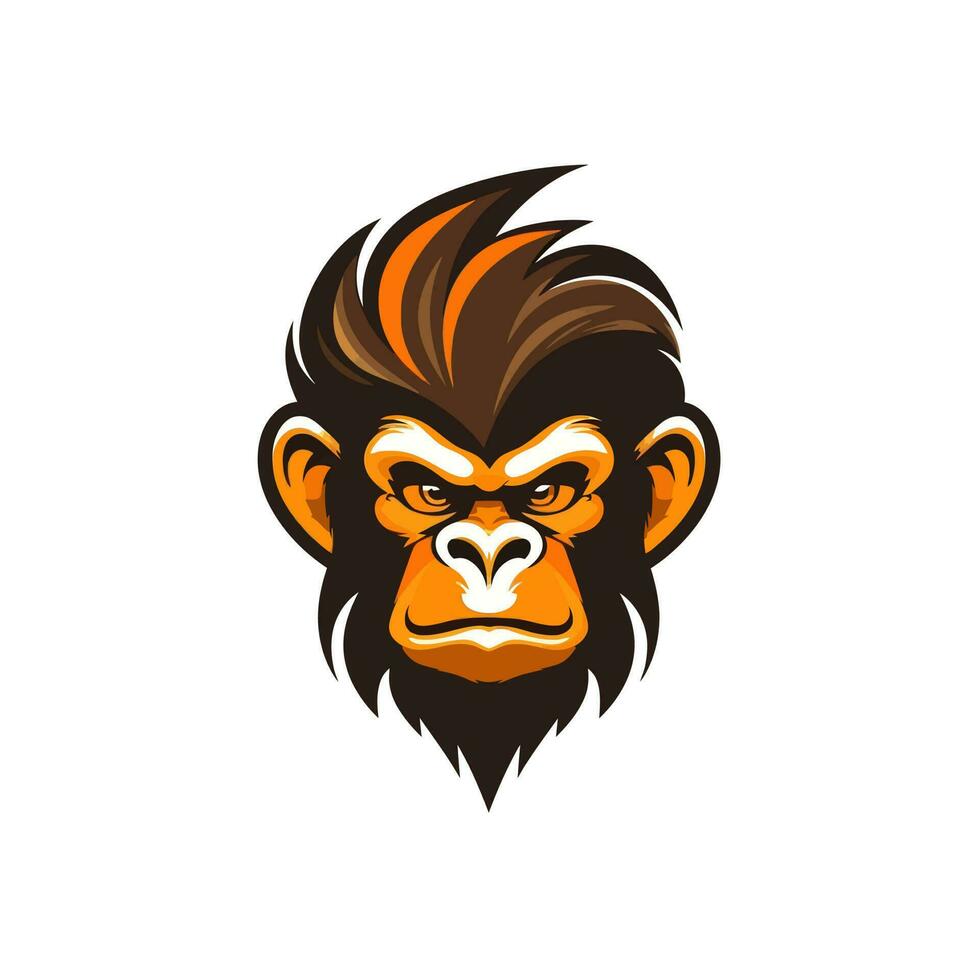 Monkey head logo vector - Gorilla Brand Symbol