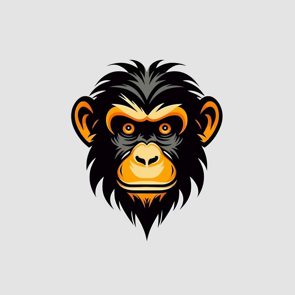 Monkey head logo vector - Gorilla Brand Symbol