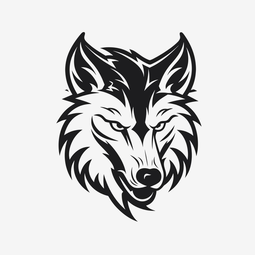 lobo cabeza logo vector - animal marca símbolo