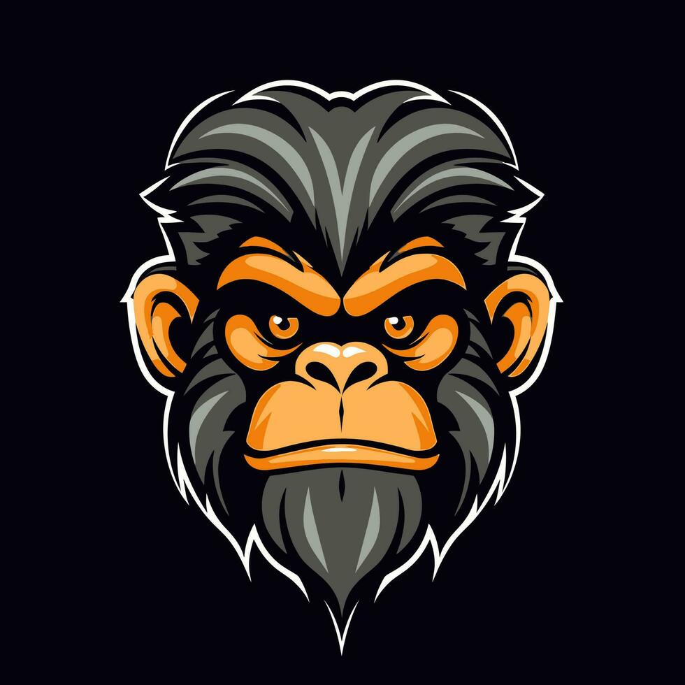 Monkey head logo vector - Gorilla Brand Symbol