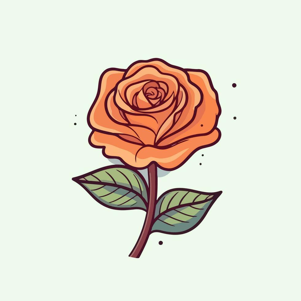 Flowers roses, red buds and green leaves. Isolated red rose. Vector illustration.