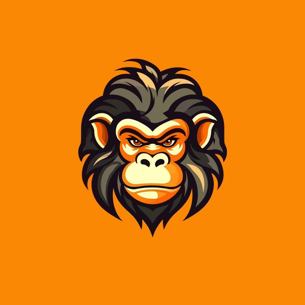 Monkey head logo vector - Gorilla Brand Symbol