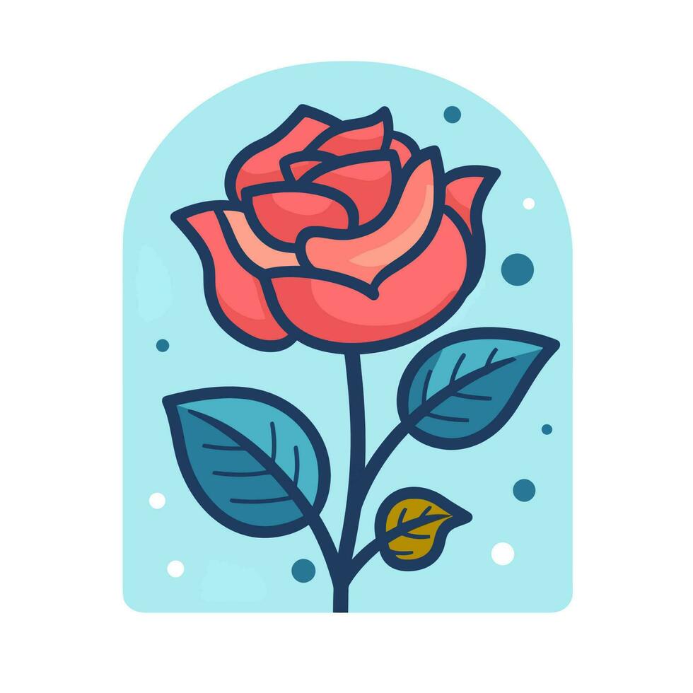 Flowers roses, red buds and green leaves. Isolated red rose. Vector illustration.