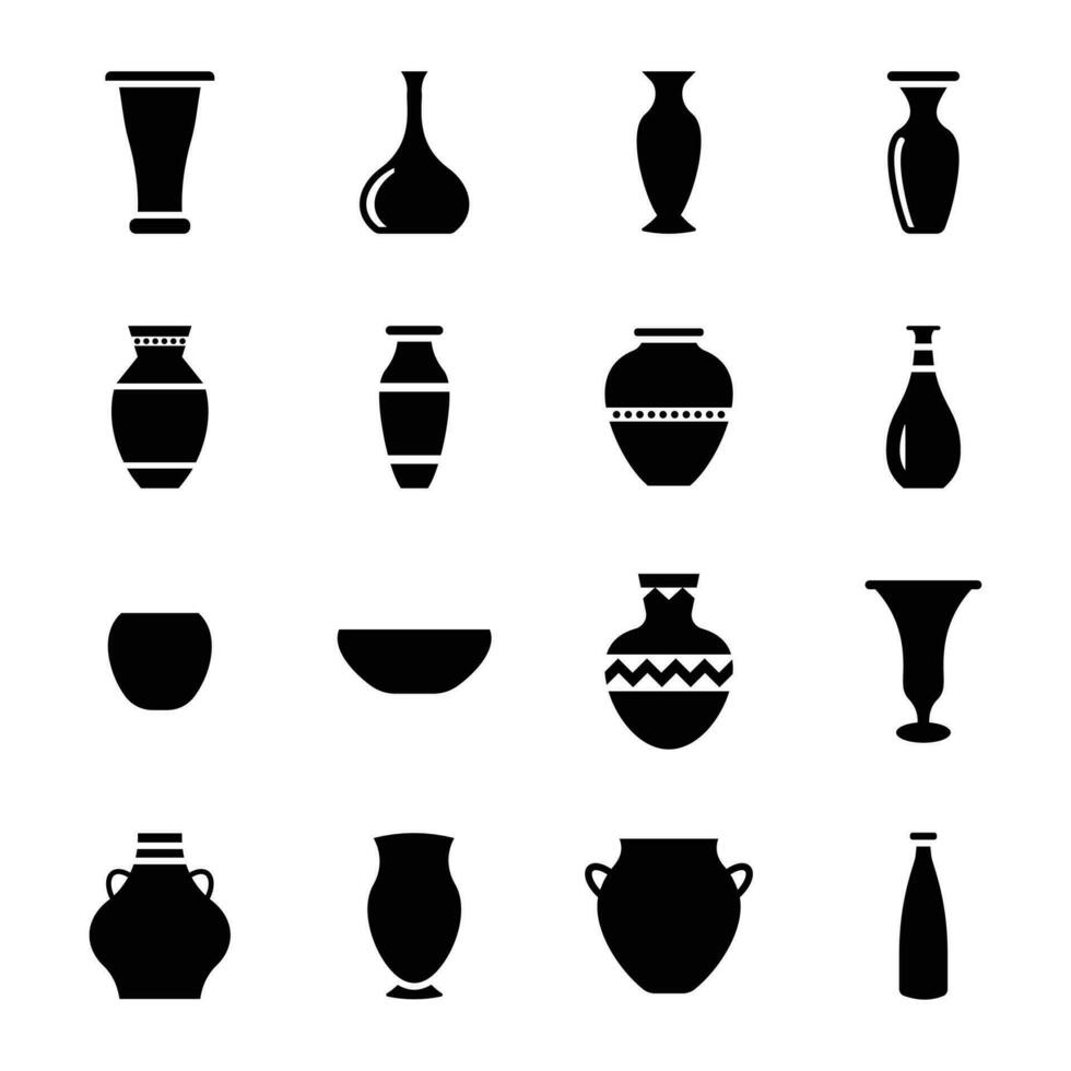 Clay Making Glyph Icons Pack vector