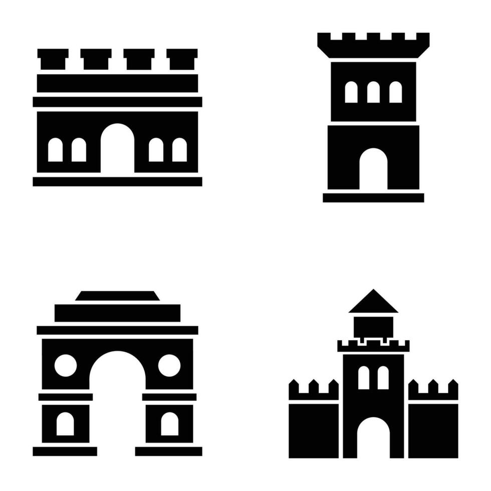 real edificios íconos vector