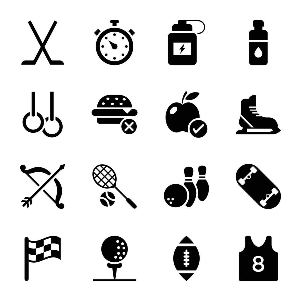 Sports Glyph Icons Set vector
