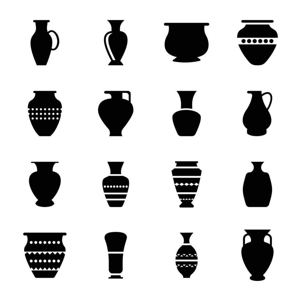 Clay Making Glyph Icons Pack vector