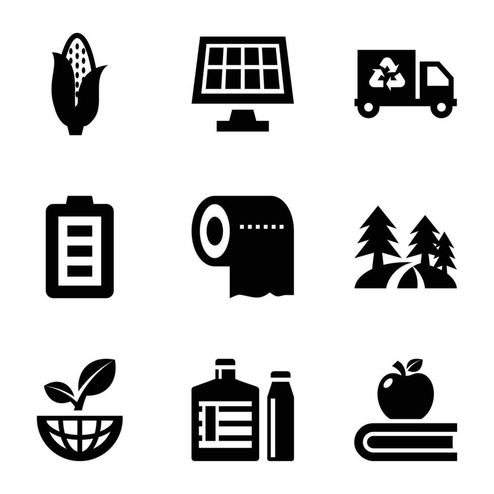 A Pack of Eco Glyph Vector Icons
