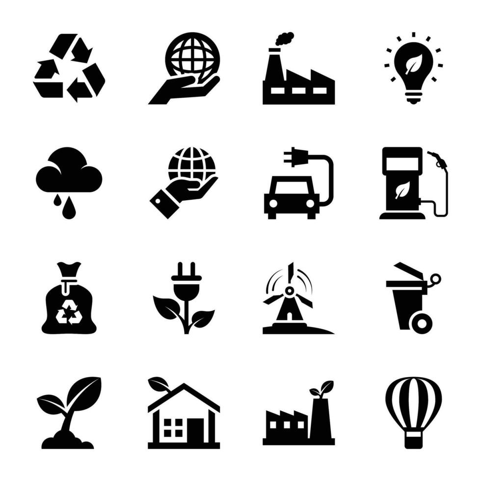 Eco Glyph Vector Icon Collection