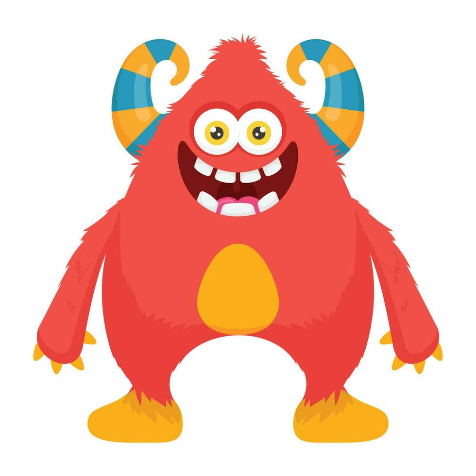 zombie monster and big screaming mouth, argus panoptes flat icon vector