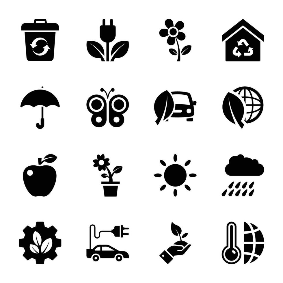 Eco Glyph Vector Icon Pack