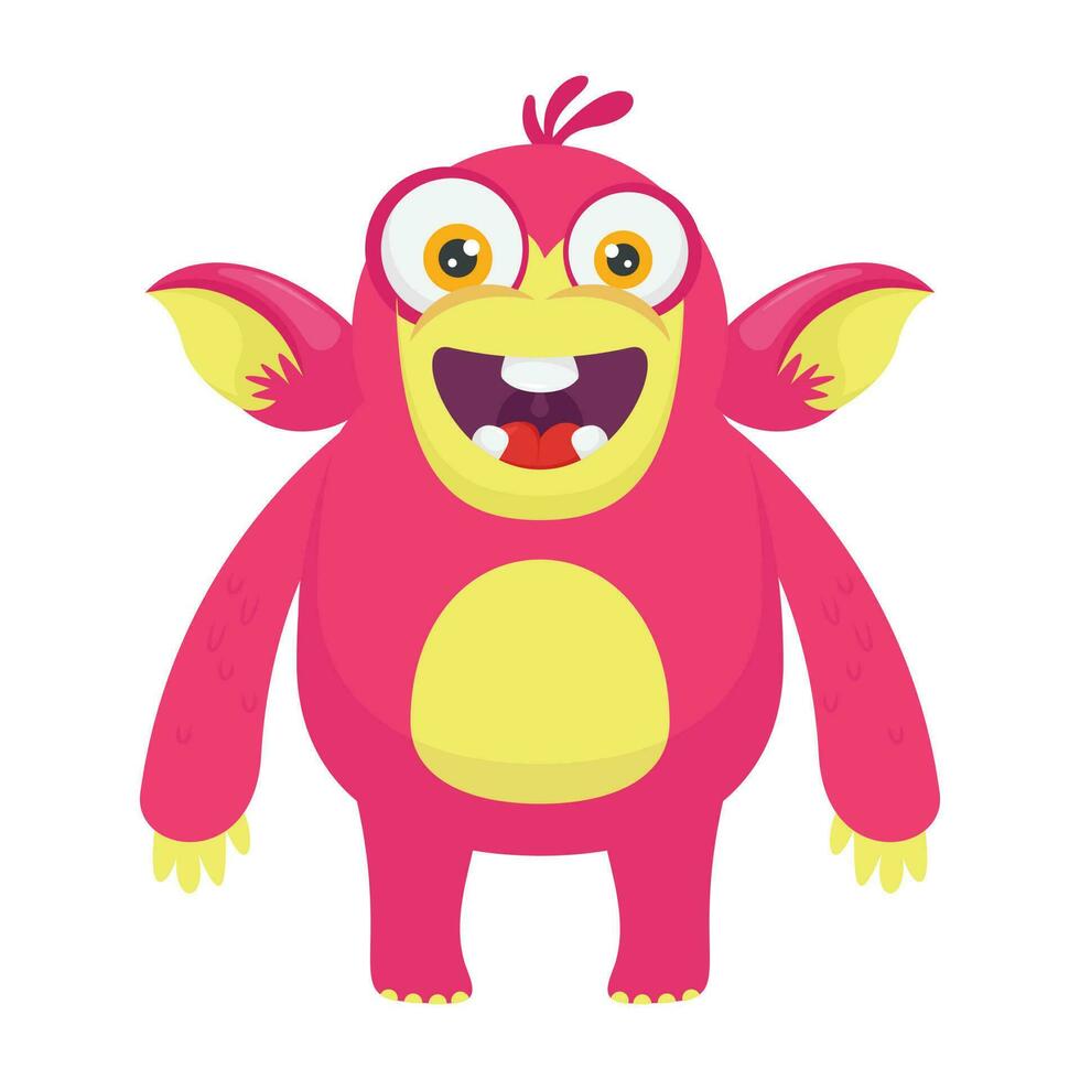 zombie monster and big screaming mouth, argus panoptes flat icon vector