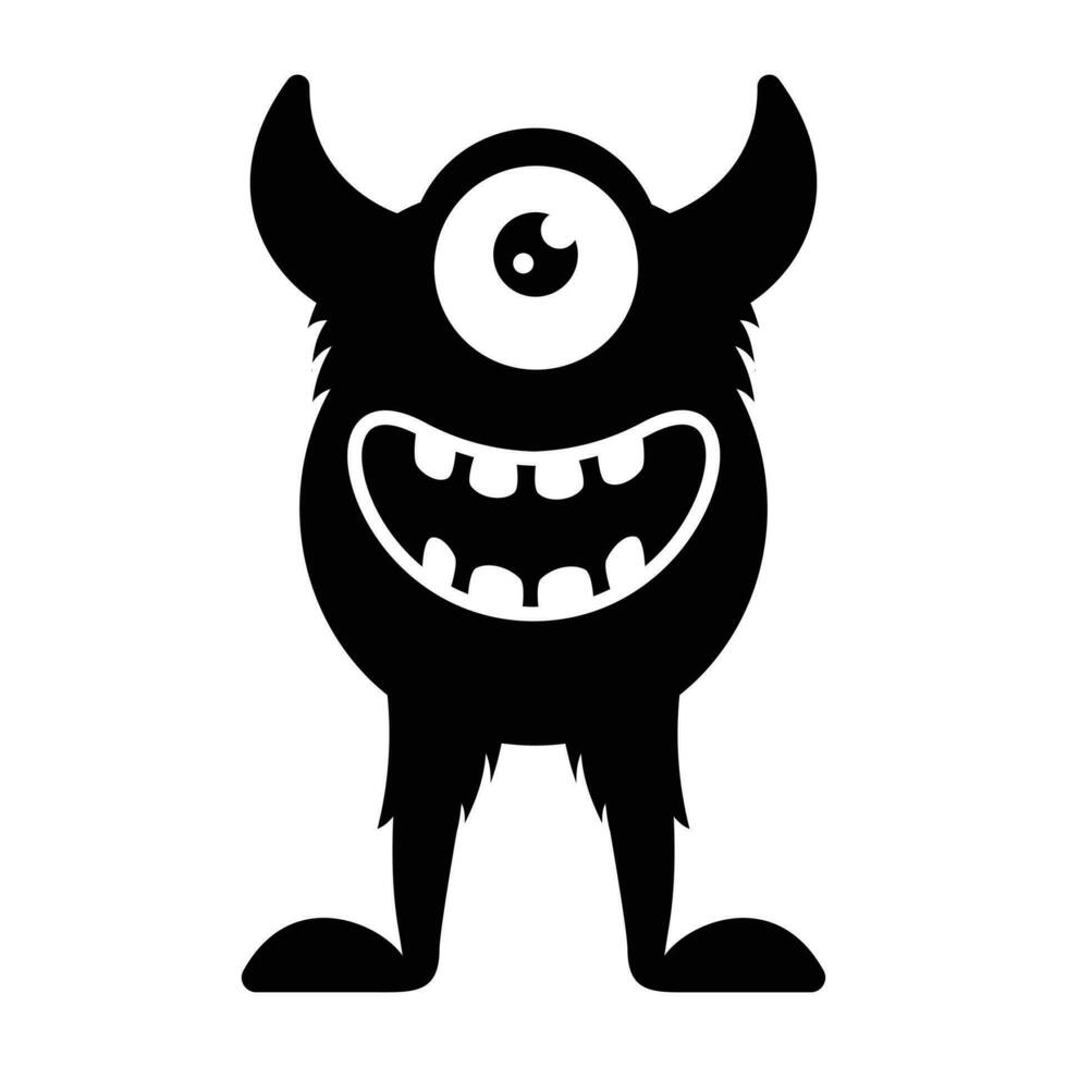 zombie monster and big screaming mouth, argus panoptes flat icon vector