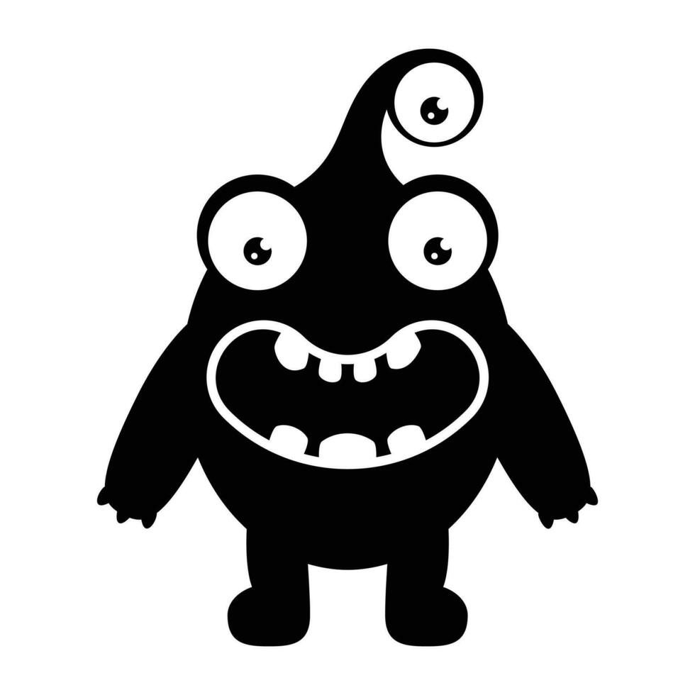 zombie monster and big screaming mouth, argus panoptes flat icon vector