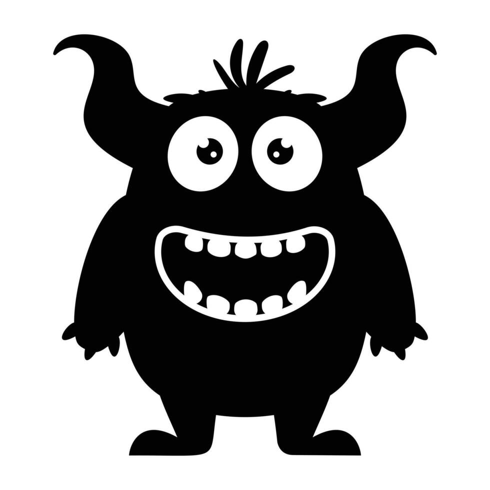 zombie monster and big screaming mouth, argus panoptes flat icon vector