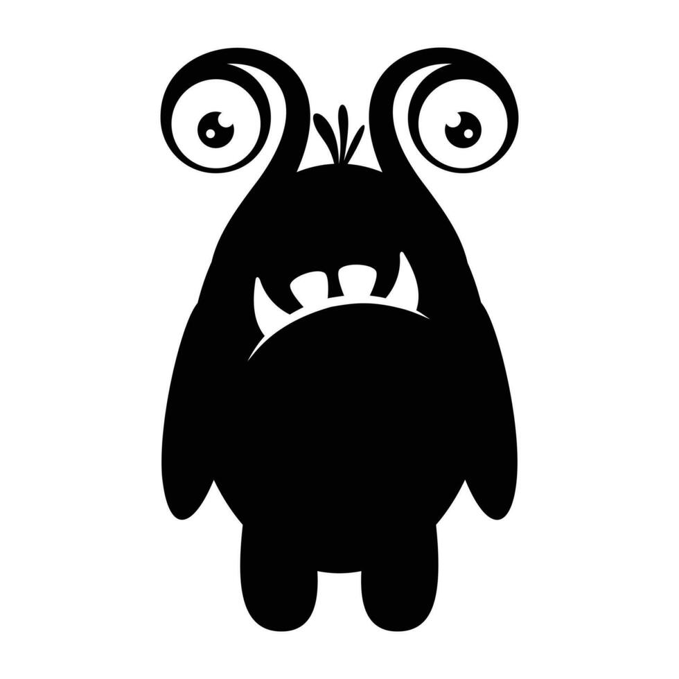 zombie monster and big screaming mouth, argus panoptes flat icon vector