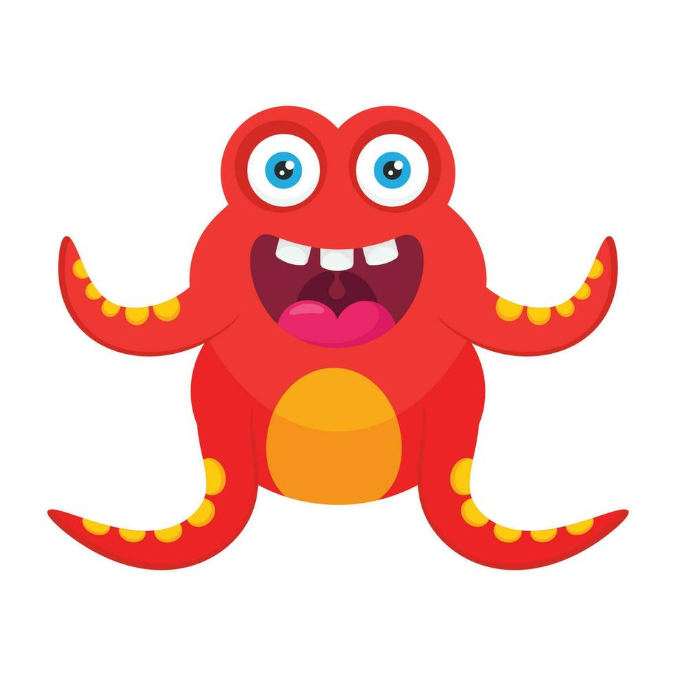 zombie monster and big screaming mouth, argus panoptes flat icon vector