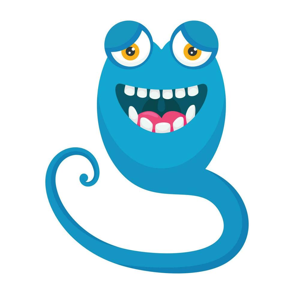 zombie monster and big screaming mouth, argus panoptes flat icon vector