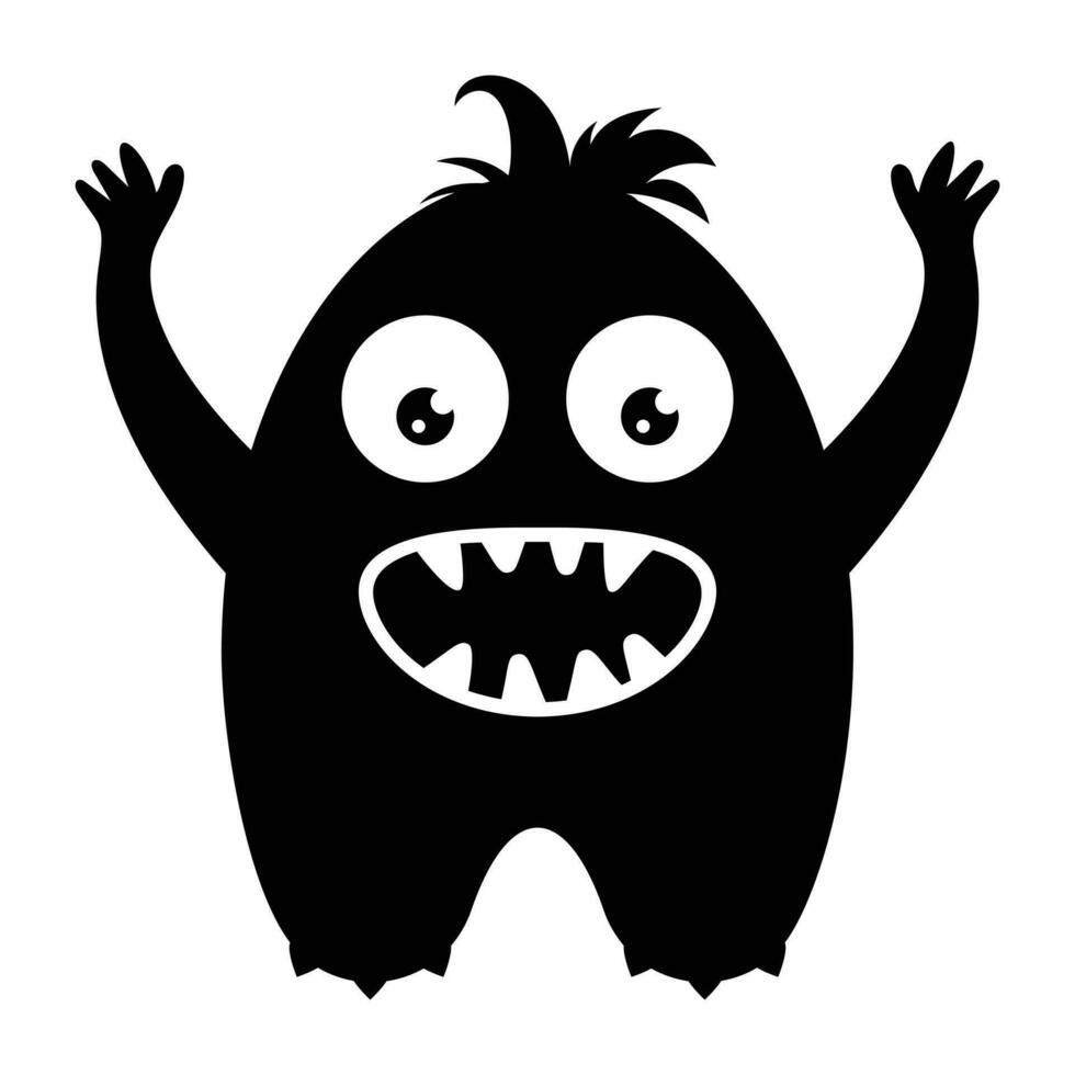 zombie monster and big screaming mouth, argus panoptes flat icon vector