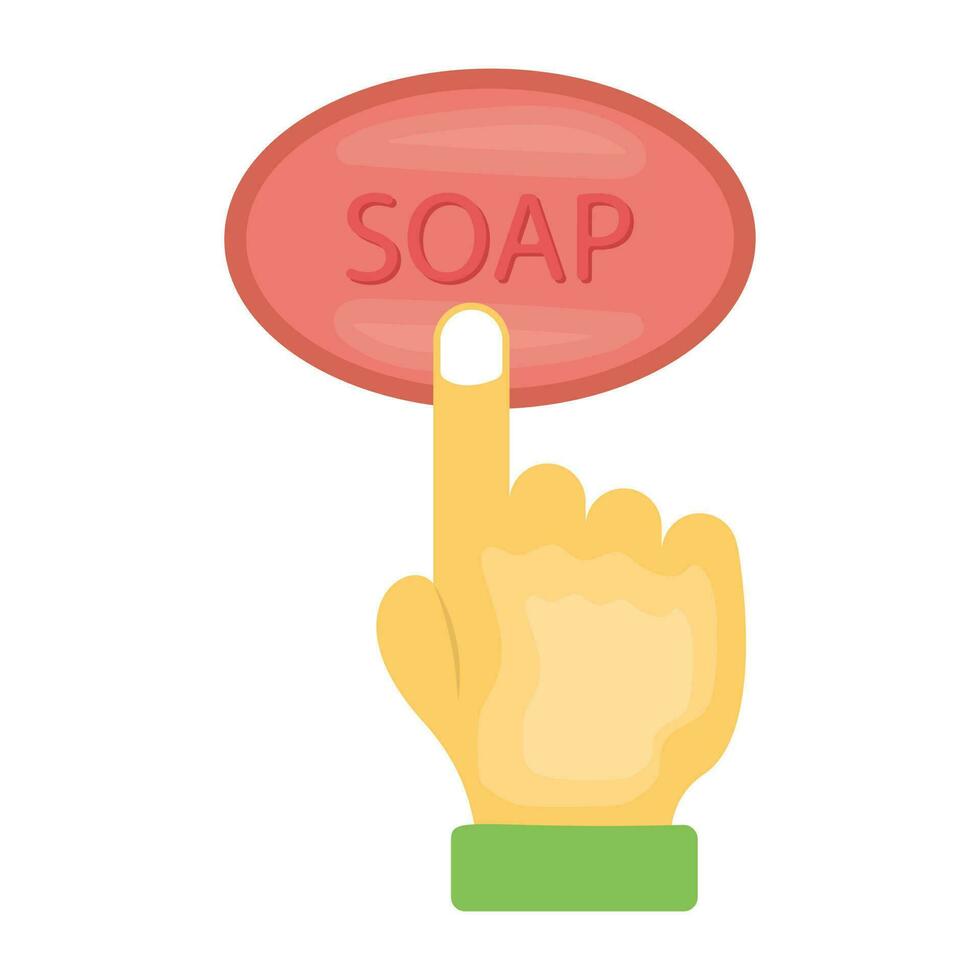 An icon showing blocks with soap written over them and some bubbles denoting soap bars icon vector