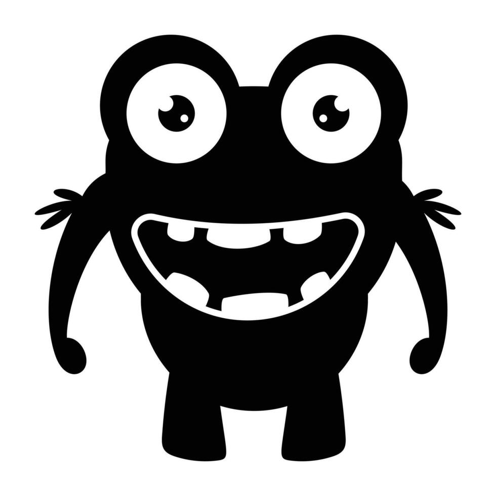 zombie monster and big screaming mouth, argus panoptes flat icon vector