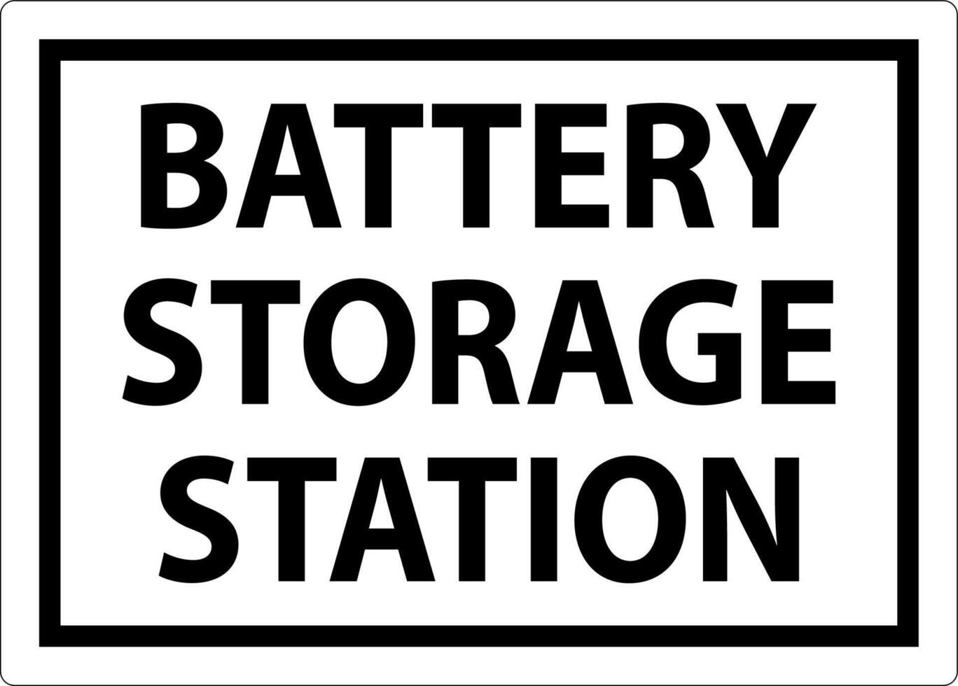 Battery Charging Area Sign Battery Storage Station vector