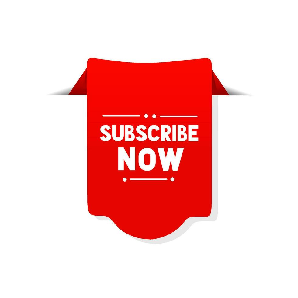 Subscribe Now - Banner, Label, Ribbon design. Subscription service. social media post. Flat vector illustration.