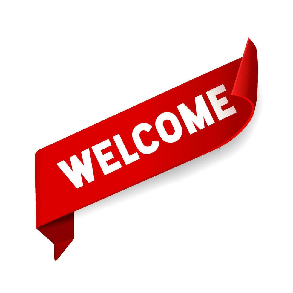 Welcome text banner design template. Flat style vector illustration.