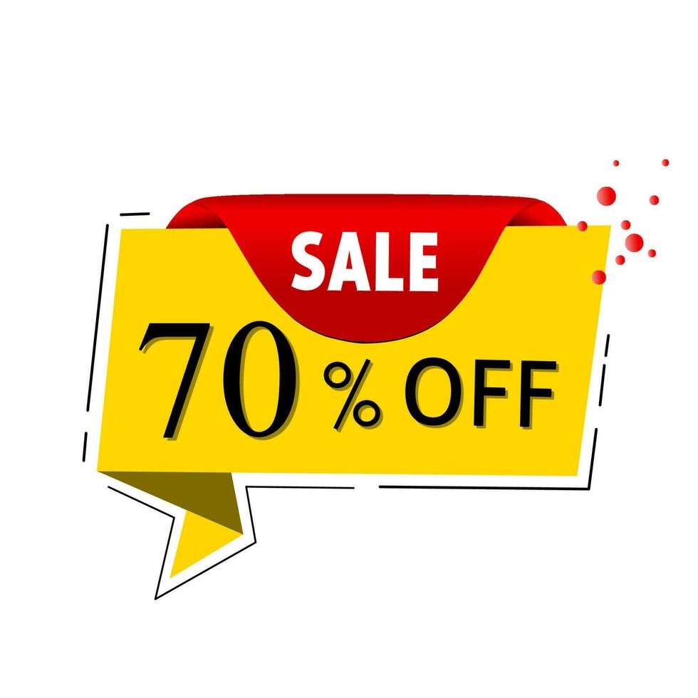 Sale 70 percent off. offer stamp, sticker, clearance sale design. vector template.