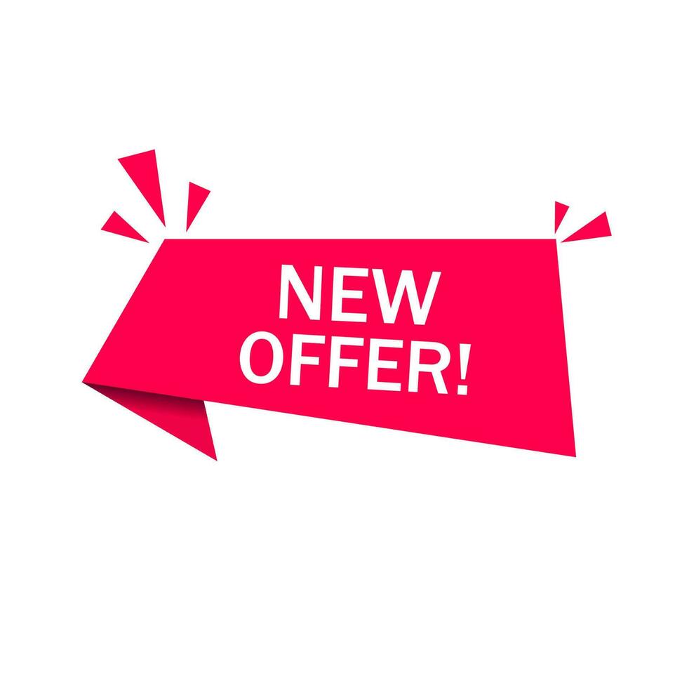 New offer banner. New Arrivals sign, flat advertising and promotion, vector illustration.