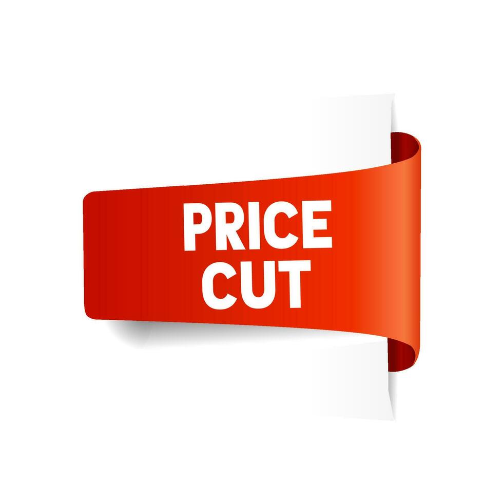 Price cut banner design vector template. Business concept. Modern label.