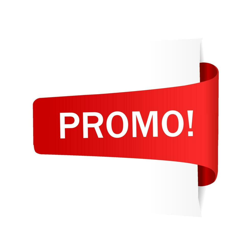 Promo ribbon banner design. Flat style icon - vector. vector