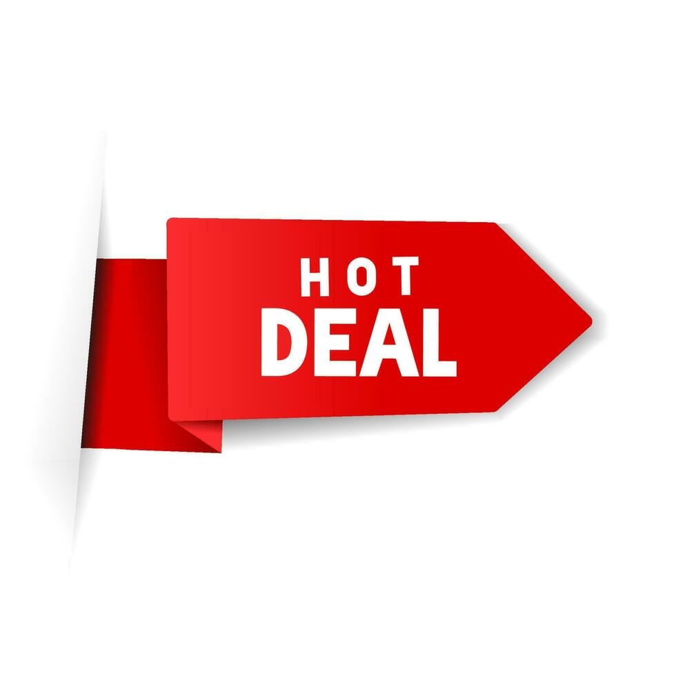Hot deal banner vector template. Special offer, promotion market banner. Flat design.