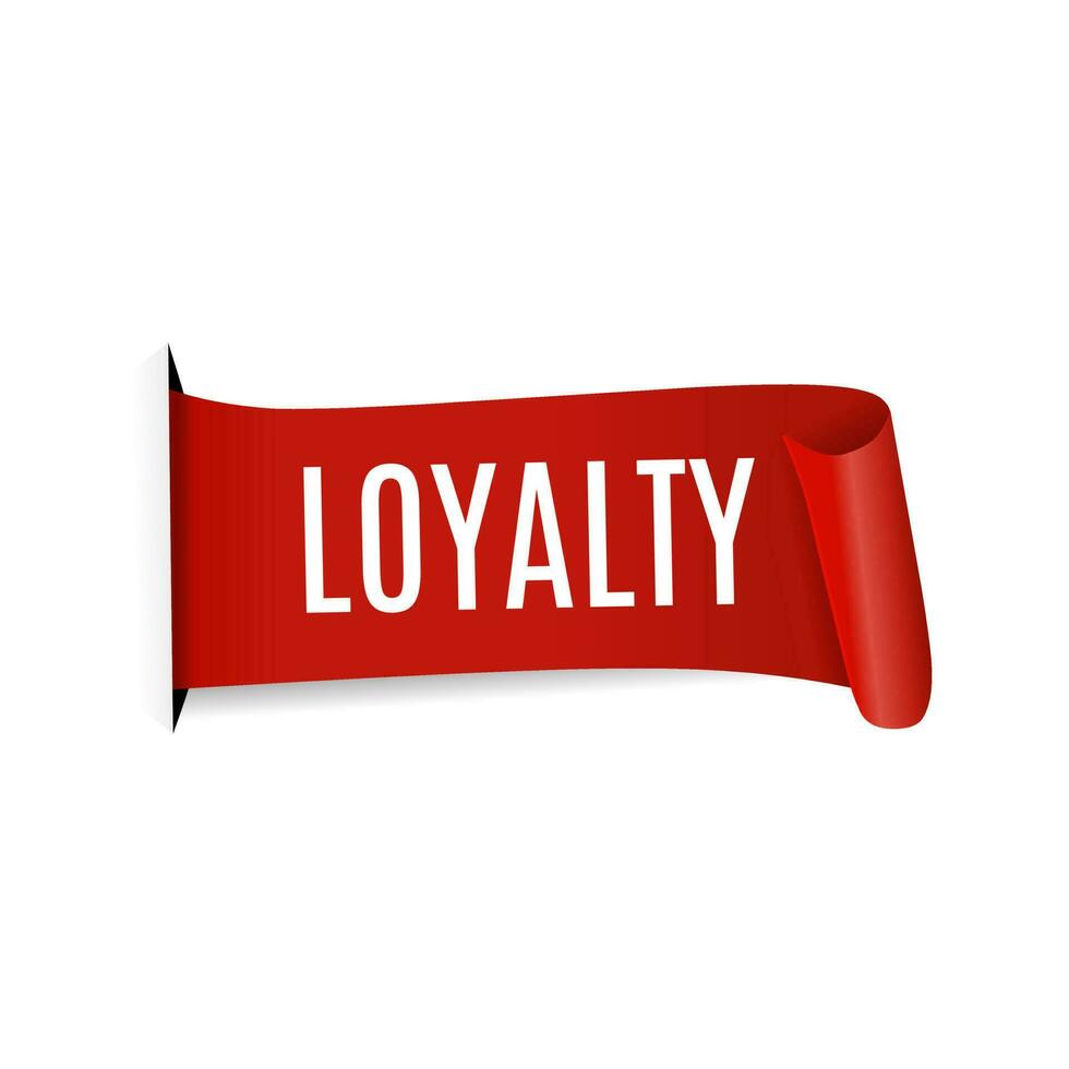 Loyalty, red label banner on white background, Vector design.