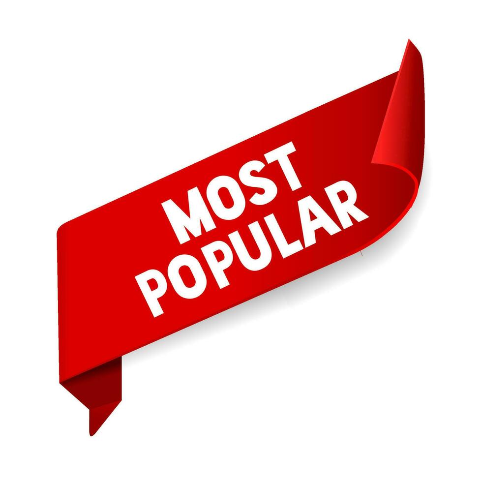 Most popular banner design. Modern label icon, popularity concept. Modern style vector illustration.