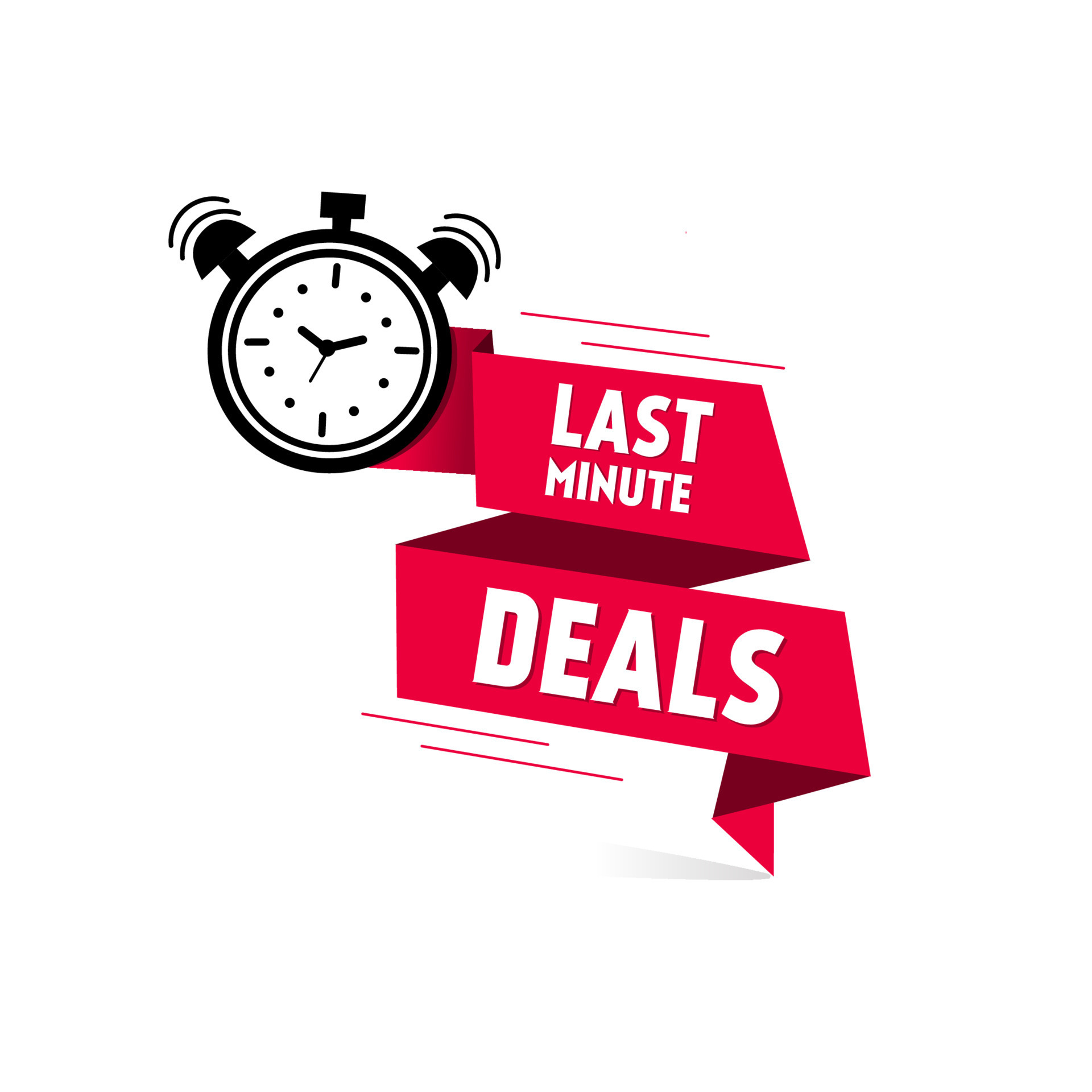 last minute deal button, flat label flag sign, alarm clock countdown logo  illustration 9268579 Vector Art at Vecteezy