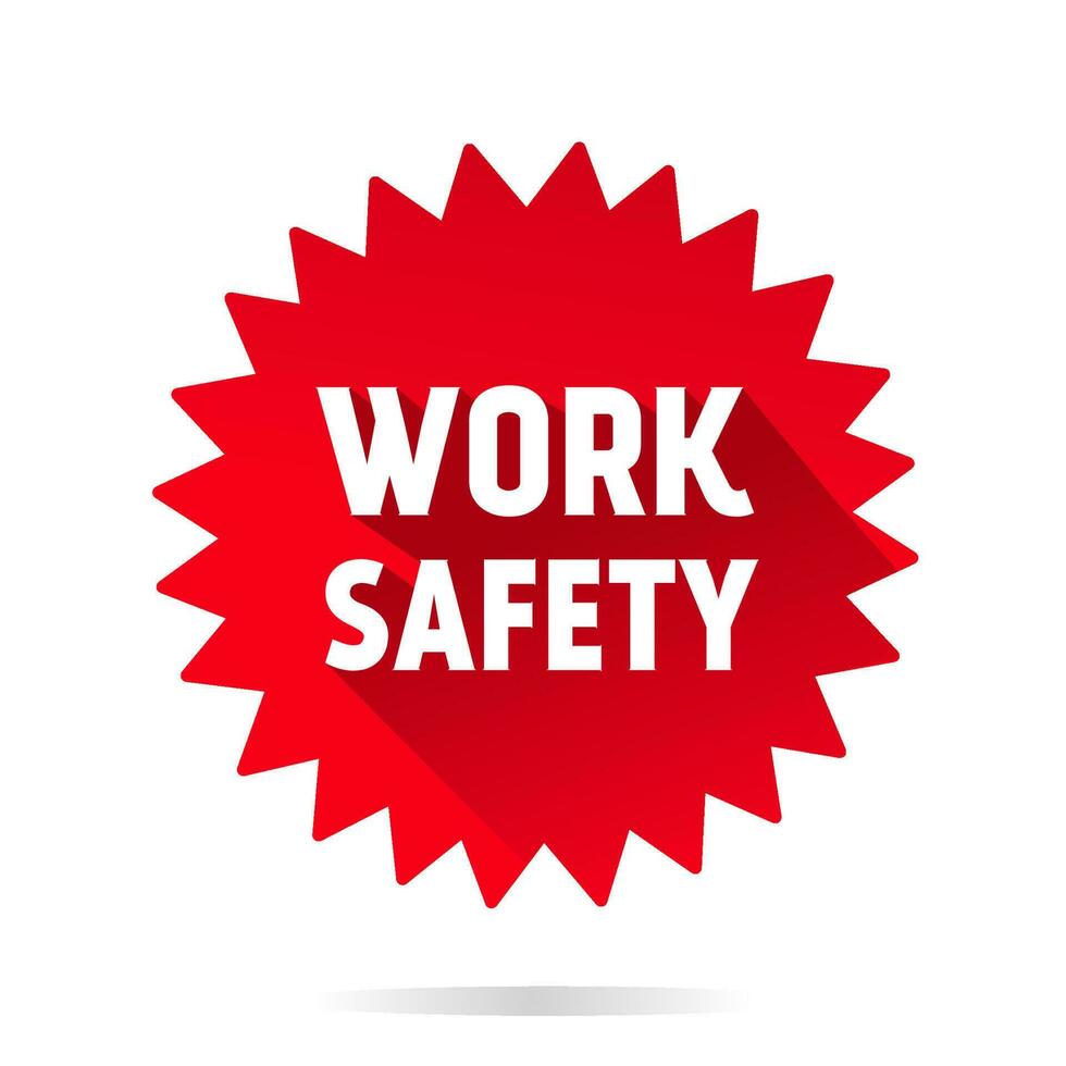 Work safety word writing text sticker icon. banner design vector. Health and regulations concept. Flat design. vector