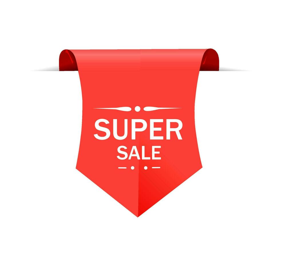 Super sale banner design template. Special offer promotion label. Flat vector illustration.