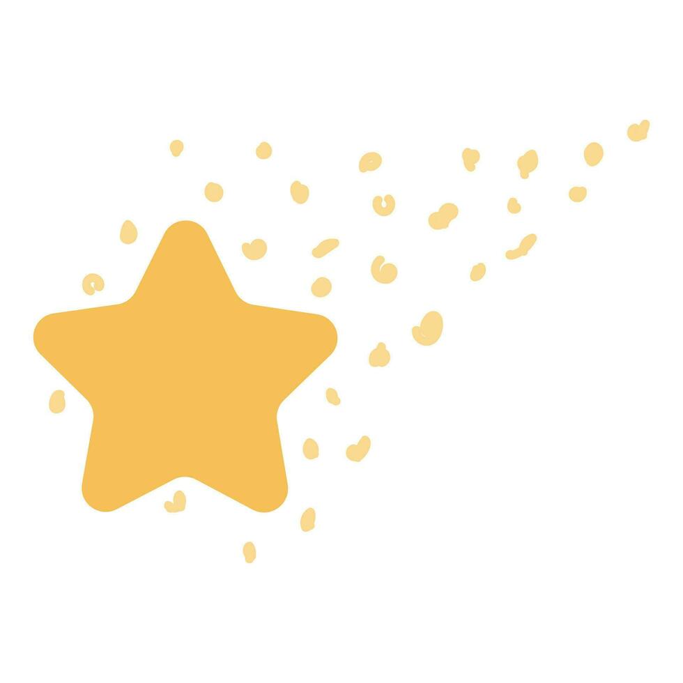 Vector illustration, a star with a train. Isolated on a white background.