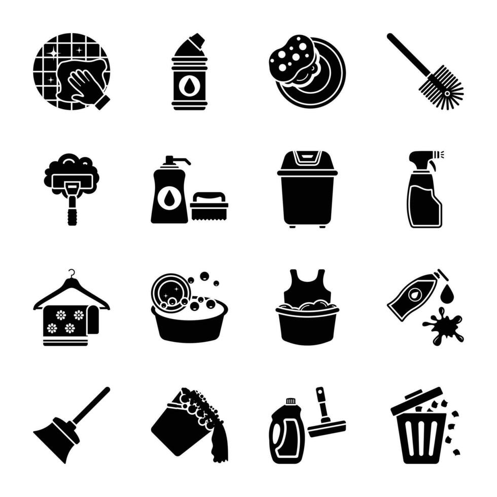 Cleaning and Maid Icon Pack vector