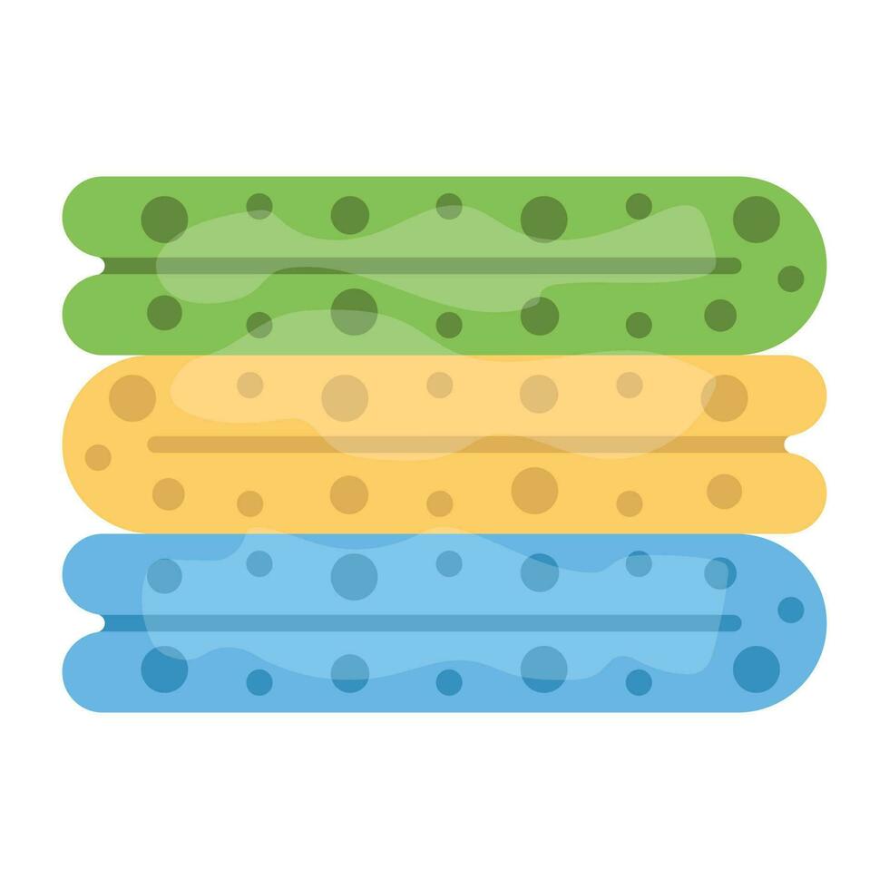 Folded fabric kept in a symmetry to denote mop cloth icon vector